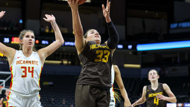Kickapoo's Kya Johnson (33) showed her range last week.